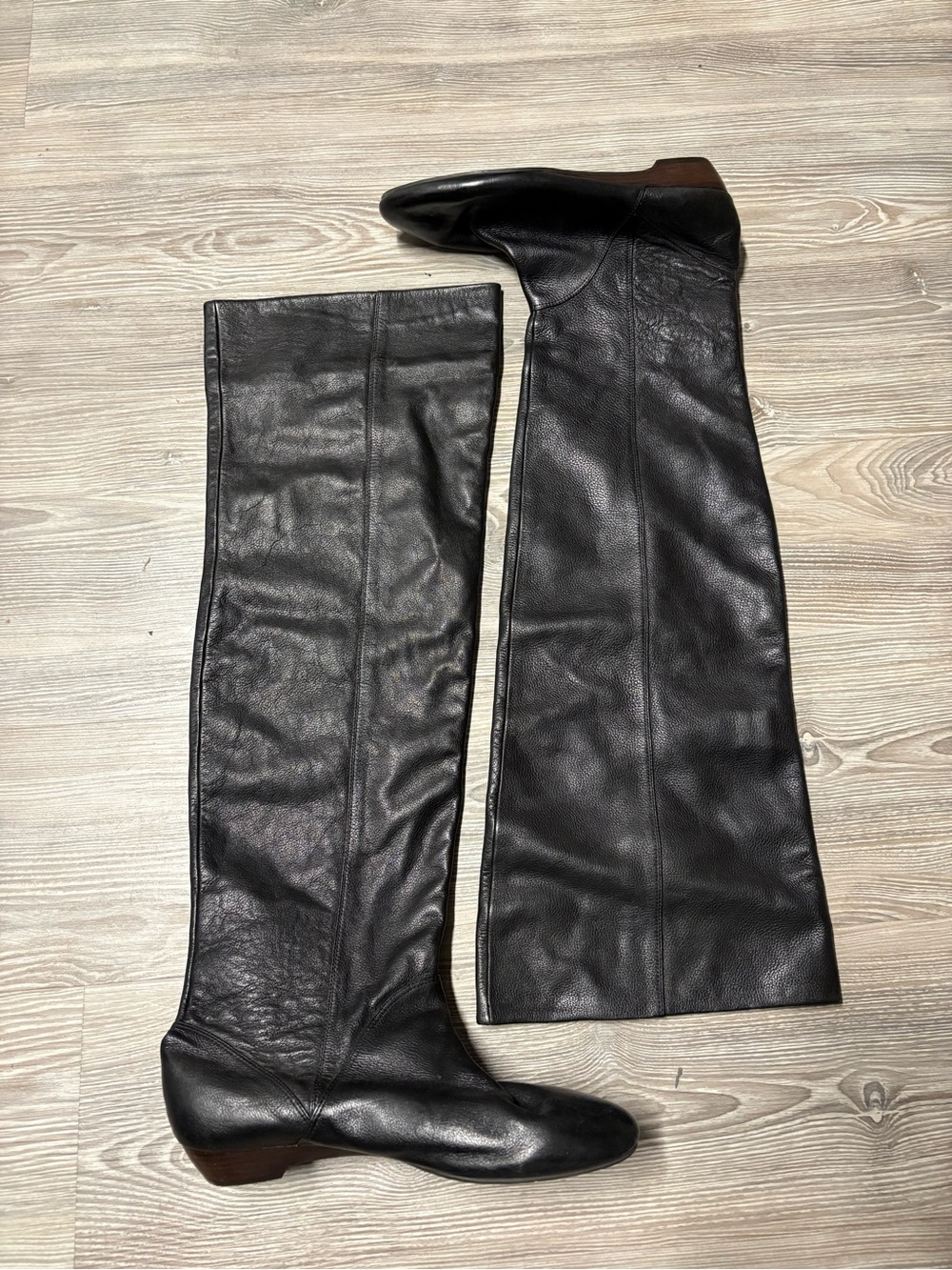 Over-the-Knee Black Leather Boots by dv Dolce Vita